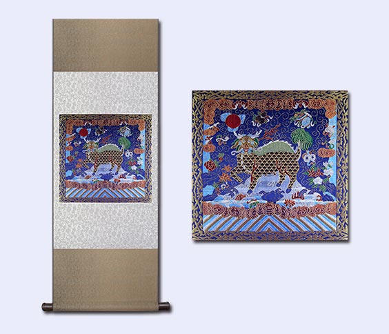 武一品云锦补服卷轴